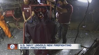 U.S. Navy unveils new firefighting robot prototype