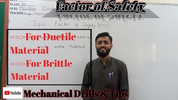 Factor of Safety FOS ||  Lecture # 8 || Machine Design  #growmychannel  #Mechanicaldrillstips