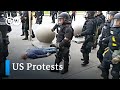 Police officer suspended after shoving elderly protester to the ground | US protests
