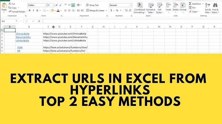 Extract URLs in Excel from Hyperlinks || Top 2 Easy Methods