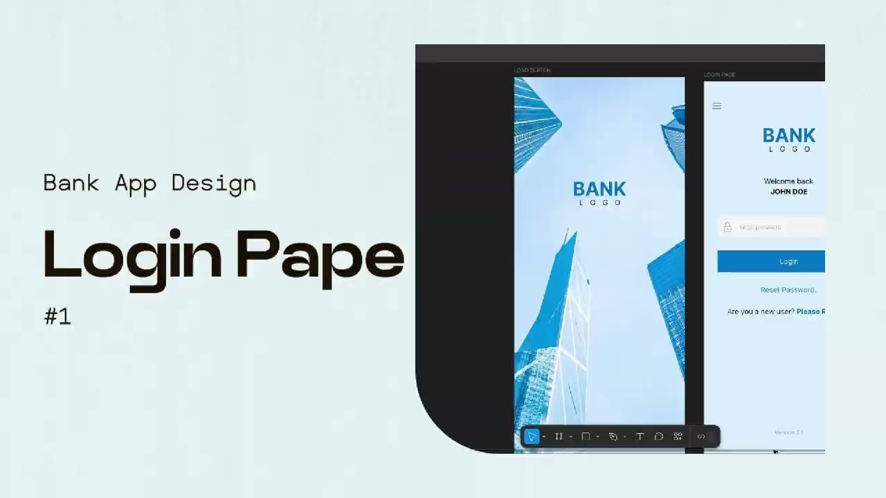 Bank App login design Tutotrial with Figma