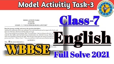 Class-7 English (ইংরেজি) Model Activity Task part-3 Full Solve #WBBSE@Educational Activities Bengali