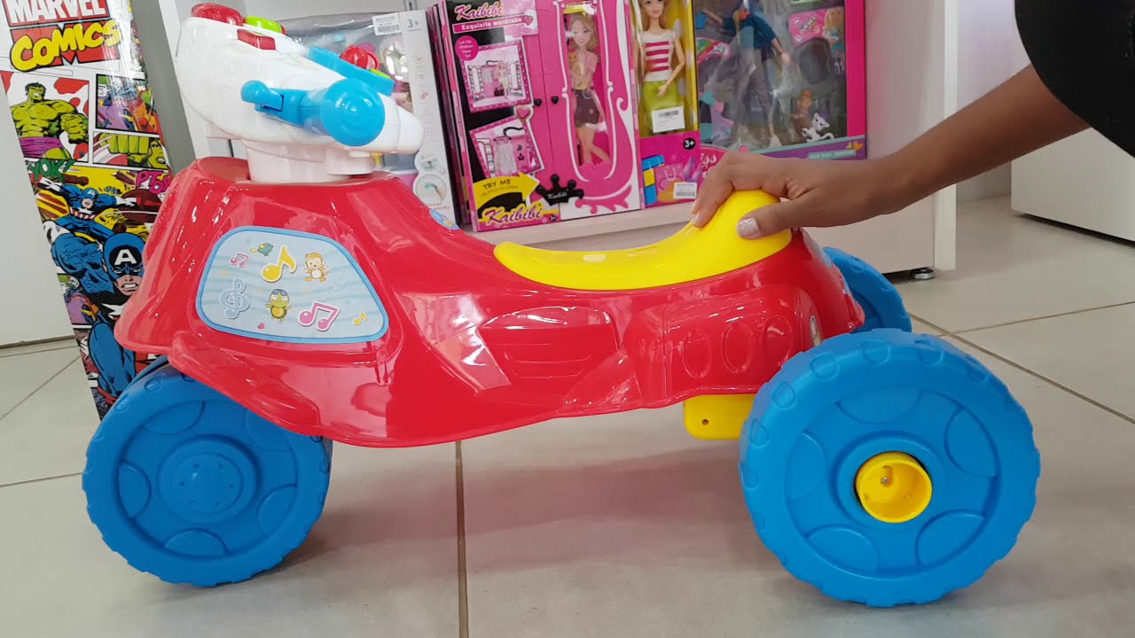 Motoca Triciclo Infantil Colorida Com Som E Luz De Passeio