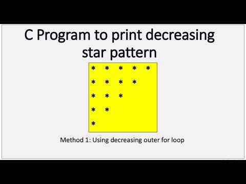 c programming: pattern printing decreasing star pattern - YouTube