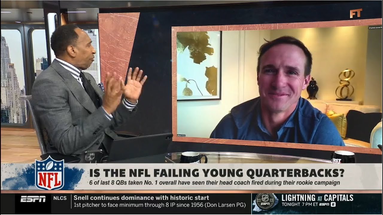 FIRST TAKE | Stephen A. & Drew Brees HEATED DEBATE Why NFL is failing young quarterbacks