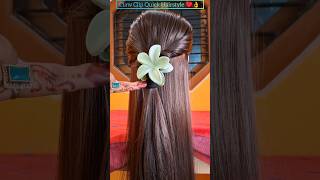 Quick Hairstyle Hack With Flower 🌼 Clip #youtubeshort#short#viral #quick#clip#hairstyle#hacks