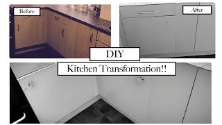 HOW TO FABLON KITCHEN CUPBOARDS | DIY HACKS | KITCHEN MAKEOVER ON A BUDGET PART 1
