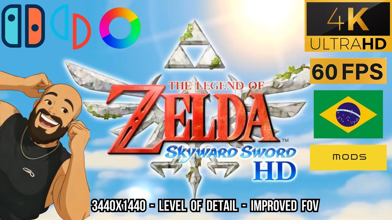 THE LEGEND OF ZELDA: SKYWARD SWORD HD em 4K, 60 FPS, PTBR, MODS + RESHADE no EMULADOR YUZU