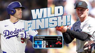 WILD FINISH! 😱 Bases loaded with only one out for the Dodgers... Did the Marlins hang on? 👀