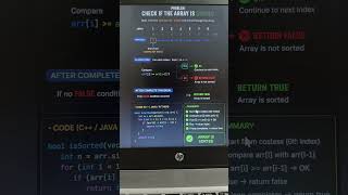#Day 4 of DSA : Check if Array is Sorted(4 th problem of Array) #Array #DSALogic #coding
