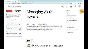 Managing Vault Tokens || #qwiklabs || #GSP1006 ||  [With Explanation🗣️]