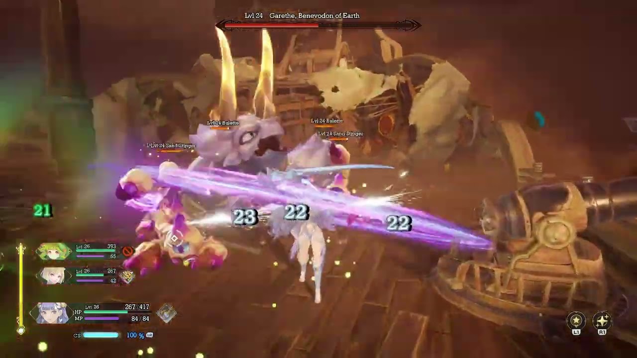 Garethe, Benevodon of Earth Boss Fight - Visions Of Mana