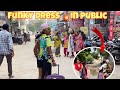 Funky style dressing in public cute girls reaction crazy miryalguda