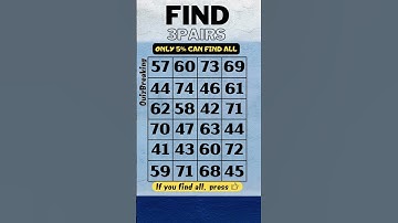 Find 3 pairs (S38). prevent dementia, dementia test,puzzle, number quiz, increase cognitive ability