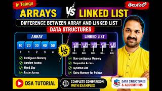 In Telugu | Arrays vs Linked List | Difference Between Array and Linked List | Data Structures
