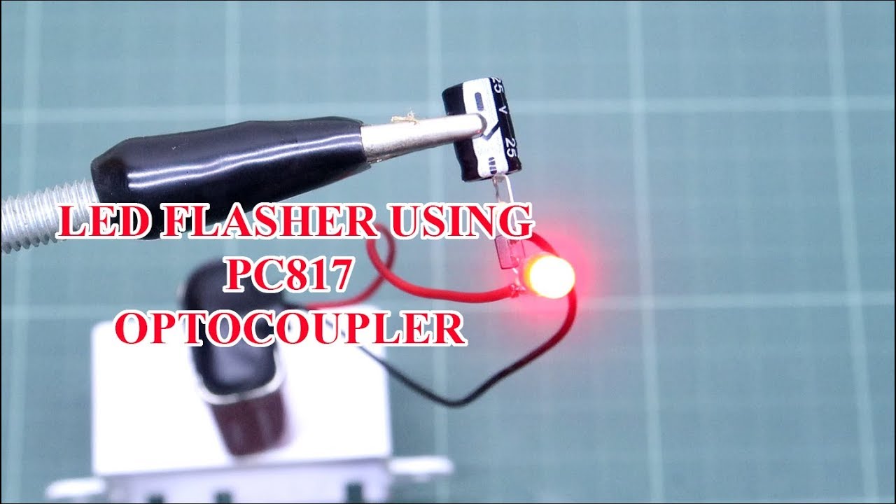 9v Super Effect LED Flasher Circuit Using optocoupler pc817 blink led