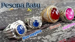BATU PERMATA BLUE SAPPHIRE AFRIKA, ABALLONE, HESSONITE GARNET TERBARU  2022 || sangat indah...