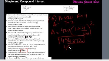 IGCSE Math 0580 Topic 35(b)/50 : Simple and Compound Interest [Worksheet in description]