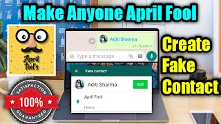 How to make someone April Fool| Make april fool message on whatsapp|make a fake contact number screenshot 5