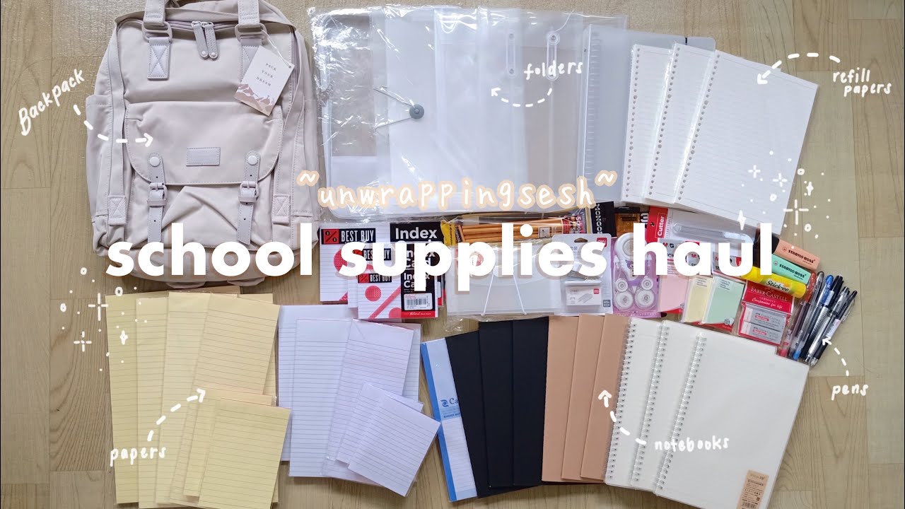 school supplies haul 2024 ✏️📚| first vlog | ✨unwrappingsesh✨ | ph