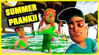 SLIME SUMMER FAMILY POOL PRANK!!! - Hello Neighbor Mod