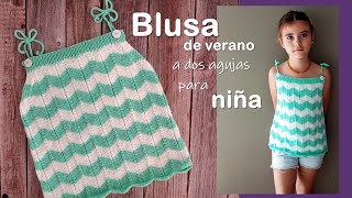 Blusatop De Verano A Dos Agujas Para Niña Paso A Paso