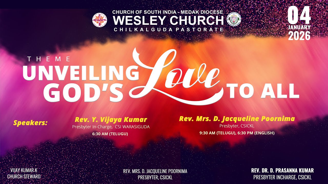04/01/2026 | UNVEILING GOD'S LOVE TO ALL  | Rev. Y. Vijay Kumar