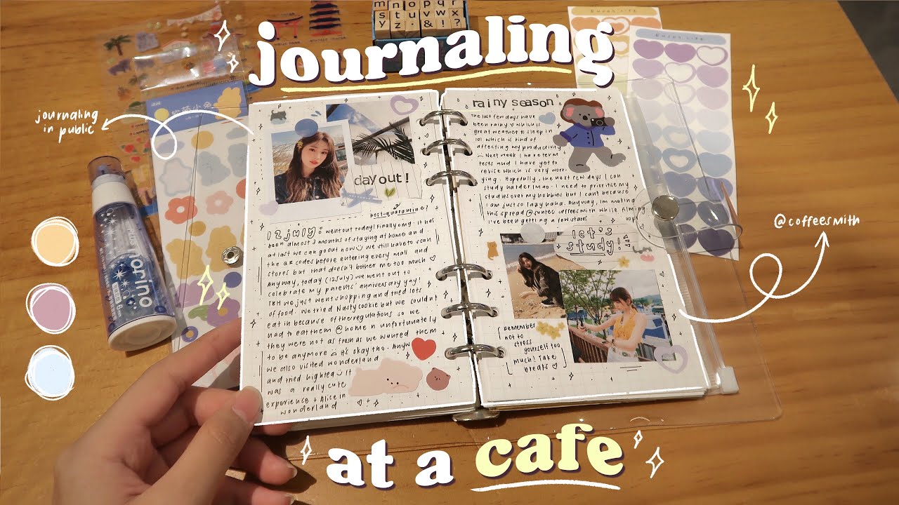 Getting more into fun stickers + journaling at my local café 🥰 :  r/Journaling