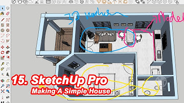 SketchUp 2020 Tutorial Lessons 15 _ Making A  Simple House [ Models in 3D Warehouse ]  By You Tith