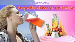 Portable Blender 600Ml Usb Rechargeable Smoothie Maker For On-The-Go