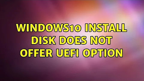 Windows10 Install disk does not offer UEFI option (2 Solutions!!)