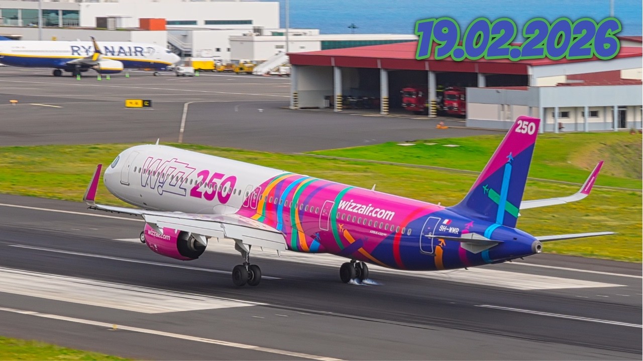 Madeira Airport Landings and Takeoffs 19.02.2026