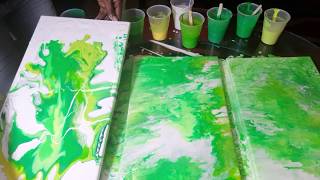 . Multiple Green Puddle Pour Part 1