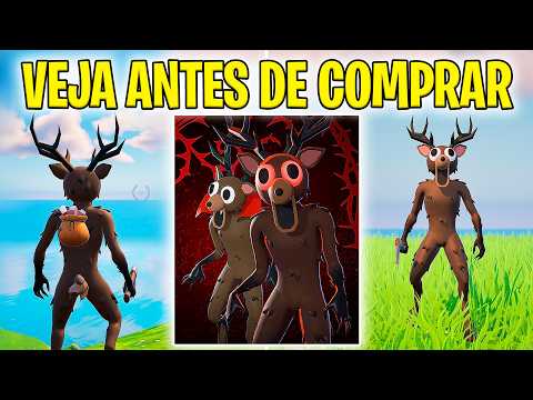 VEJA ANTES DE COMPRAR SKIN O CERVO (PACOTÃO 99 NOITES NA FLORESTA) - Fortnite