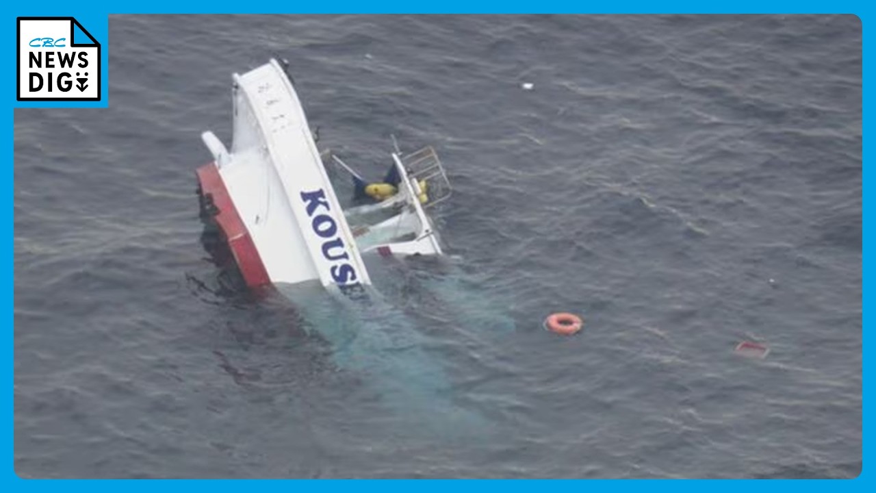 The ship split in two