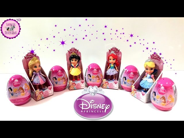 Mini Muñecas Princesas Disney cuando eran niñas + 5 Huevos sorpresa de  Princesas 