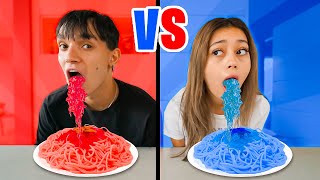 RED vs BLUE FOOD Challenge!