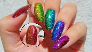 Rainbow Glitter HOLO Nails | Collab. BornPrettyStore.com