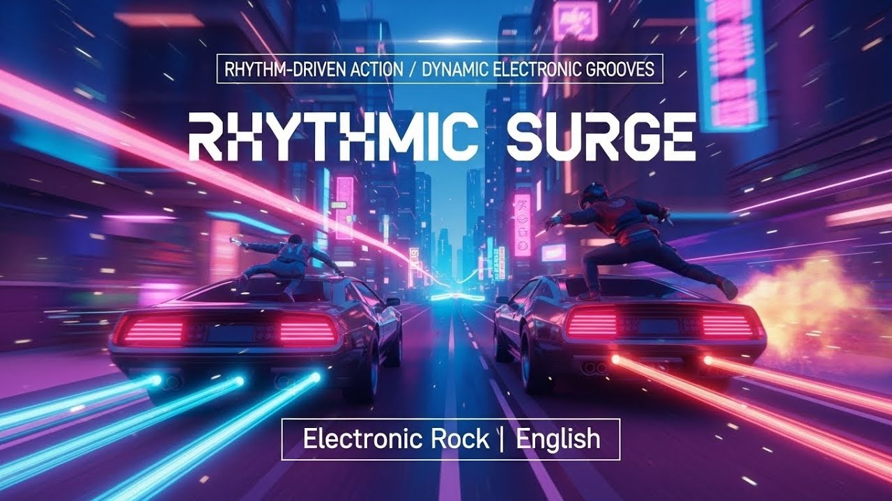 Rhythmic Surge: Syncopated Electronic Rock Chase - Dynamic Beat Action