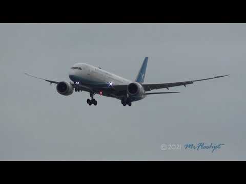 Xiamen Air Boeing 787-9 {B-7838} Landing at London Heathrow Airport in 2020
