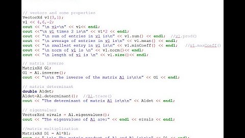 Linear Algebra in C++ Using Eigen Library