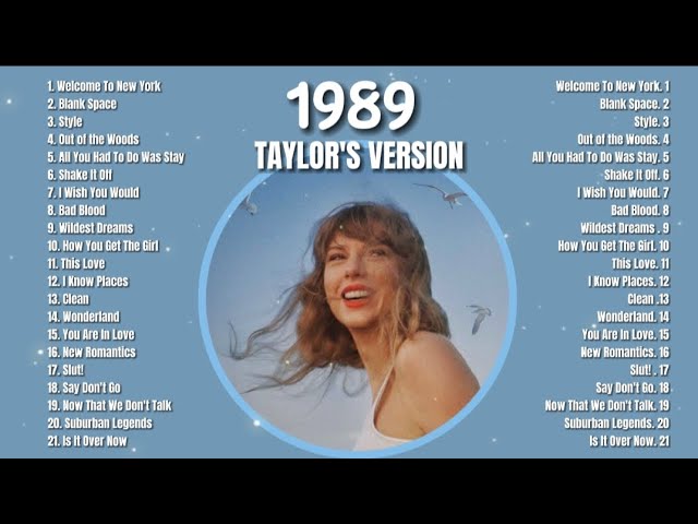 Taylor Swift - 1989 (Taylor's Version) || Full Album || Playlist Non-Stop