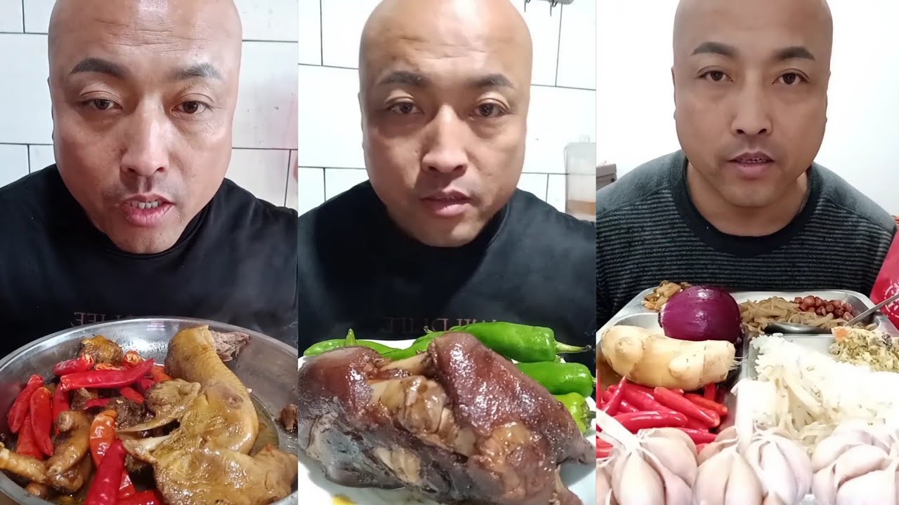 YUMMY/Challenge Eating Pork 🤤 Meat 🥓 Noodle 🍜😋, Friend Fish 🍗 chicken#food #porkchilly #delicious 