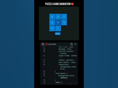 Puzzle game animation #html#css#webdevelopment #coding#begginers # ...