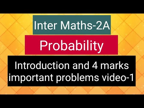 Inter Maths-2A- Probability - Introduction and 4 marks important ...