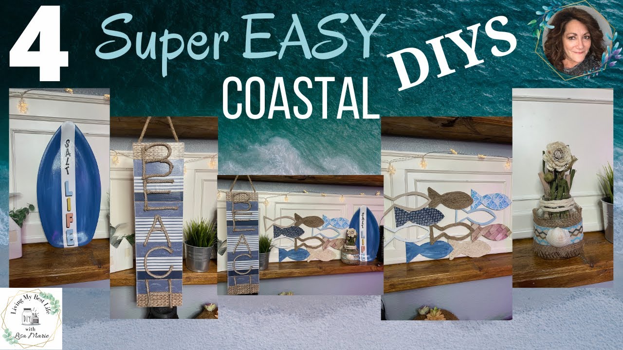 🌊 SUPER EASY Dollar Tree DIY Coastal Home Decor Crafts Nautical Beach