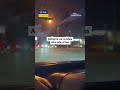Airborne car crashes into side of bus