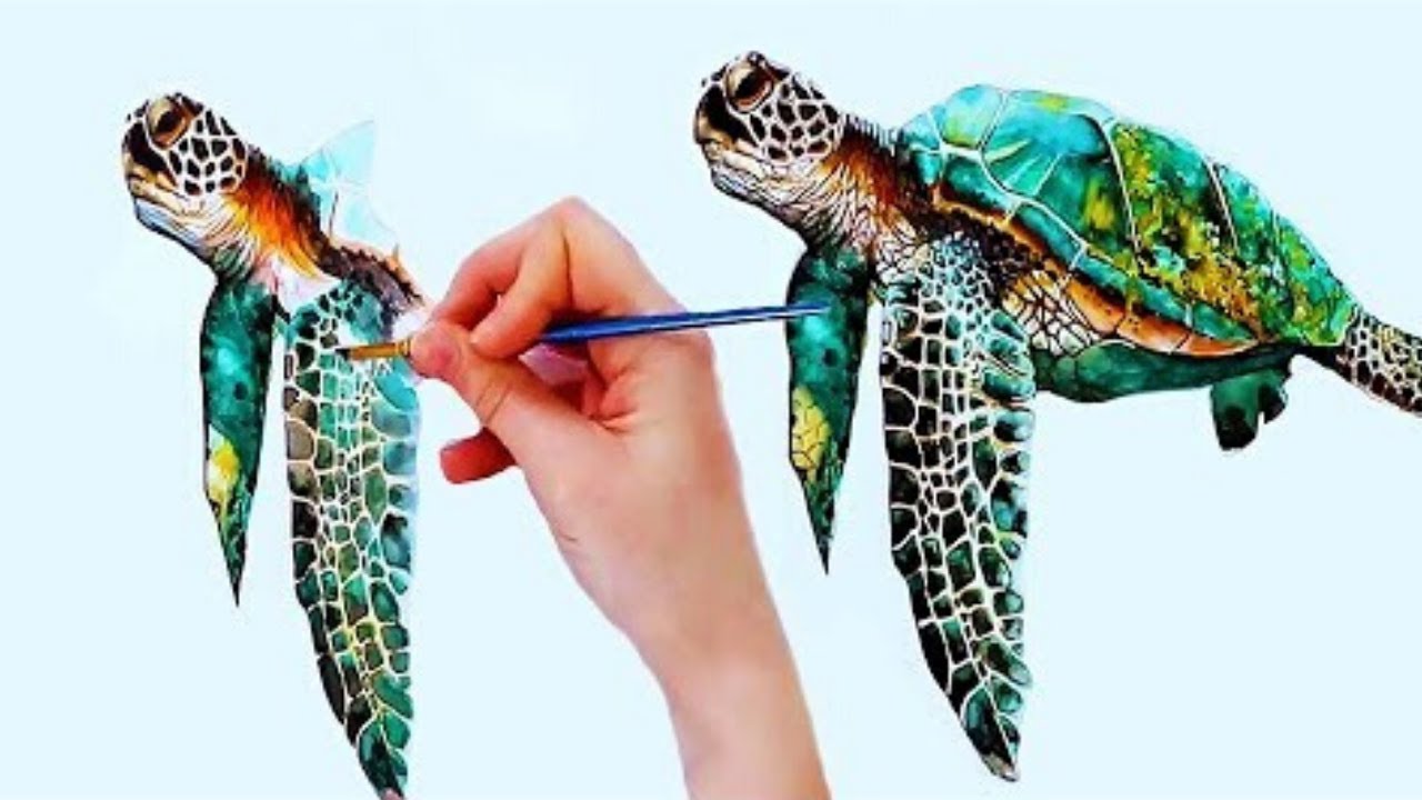 Beautiful Turtle Time-Lapse Painting