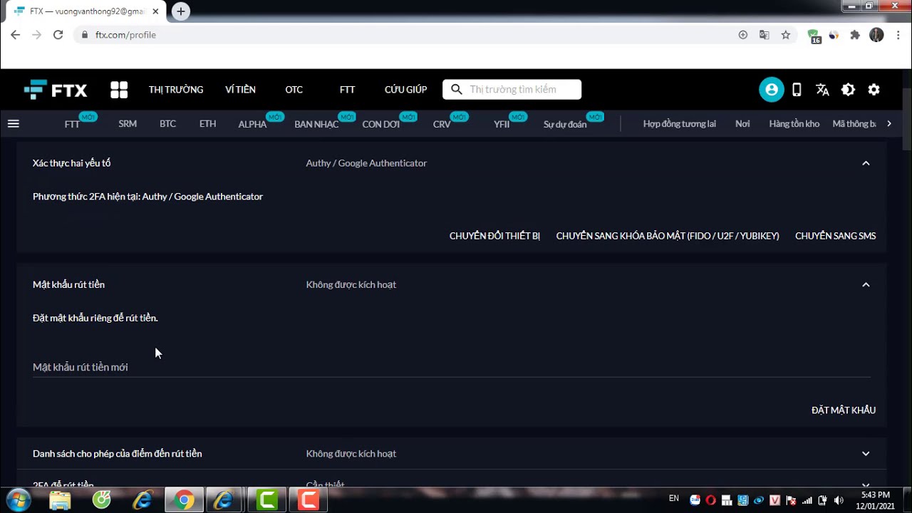 How to KYC and enable 2FA on FTX exchange