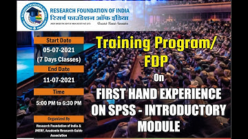 Day-3, FDP - First hand Experience on SPSS-Introductory Module